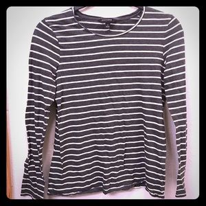 Banana Republic gray/stripe Long Sleeve tee
